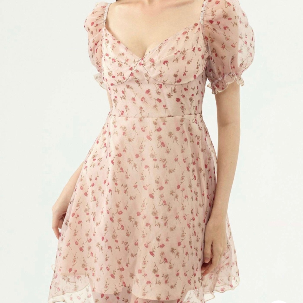 Cider Pink Floral Mini Dress